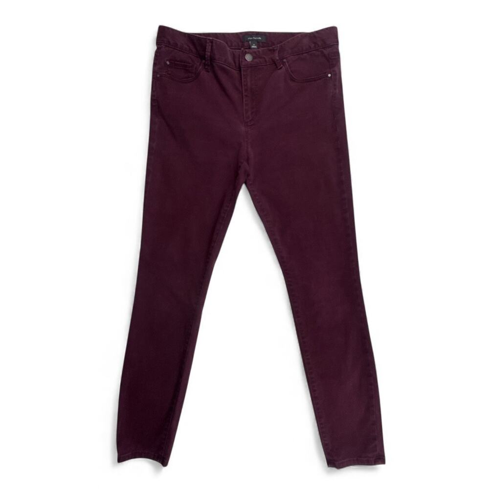 Ann Taylor The Skinny Modern Fit Pants Womens 10 Burgundy Casual Preppy